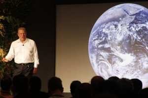 Al Gore durante palestra para os participantes do Climate Reality Project Brasil